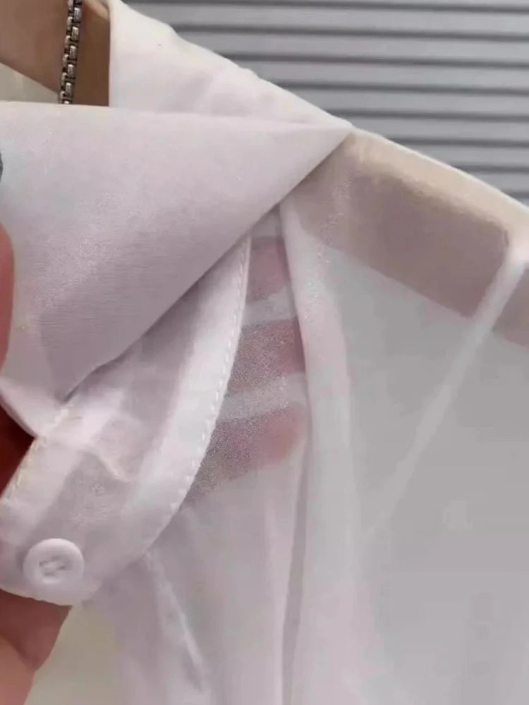 Plus Size Women’s Tops 2025 Summer Breathable and Sun-Proof Ice Silk Button Thin Loose Sheer Chiffon Blouses Shirts Long Sleeve